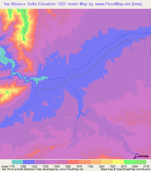 Sar Khum-e Sufla,Afghanistan Elevation Map