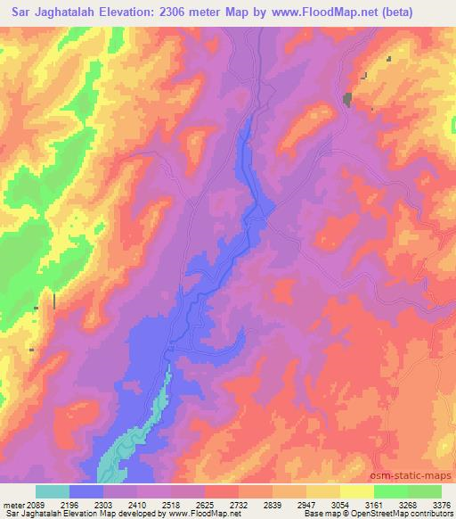 Sar Jaghatalah,Afghanistan Elevation Map