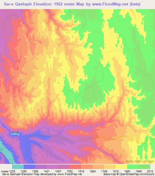 Sar-e Qashqeh,Afghanistan Elevation Map