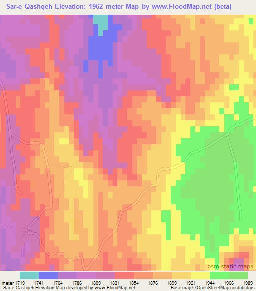 Sar-e Qashqeh,Afghanistan Elevation Map