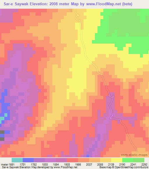 Sar-e Saywak,Afghanistan Elevation Map