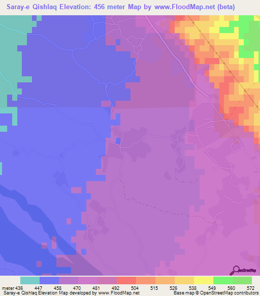 Saray-e Qishlaq,Afghanistan Elevation Map