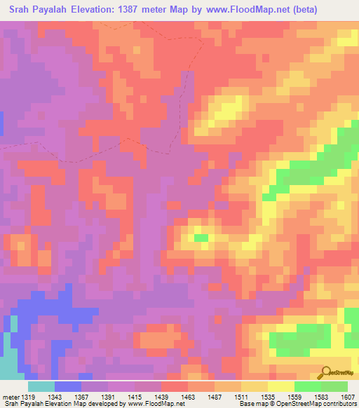 Srah Payalah,Afghanistan Elevation Map