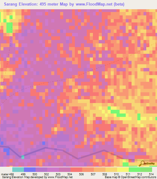 Sarang,Afghanistan Elevation Map