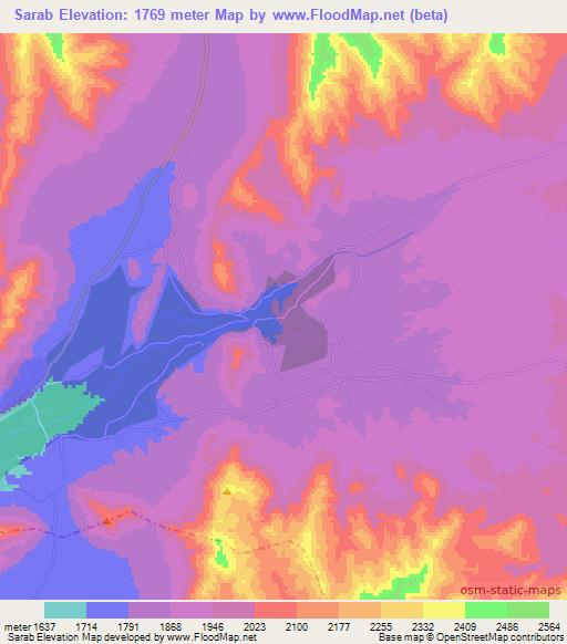 Sarab,Afghanistan Elevation Map