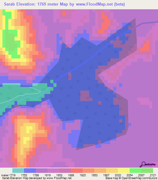 Sarab,Afghanistan Elevation Map