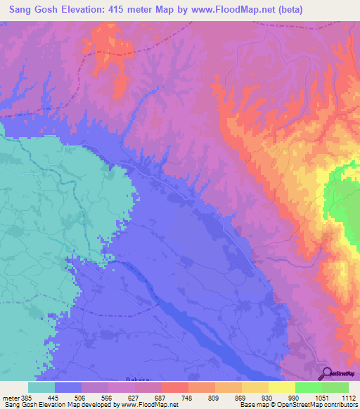 Sang Gosh,Afghanistan Elevation Map