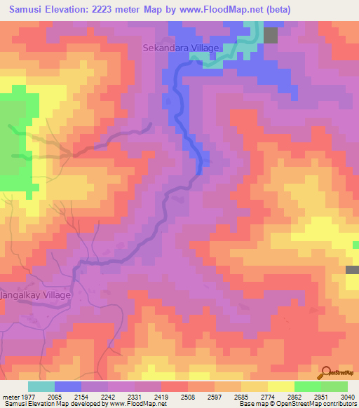 Samusi,Afghanistan Elevation Map