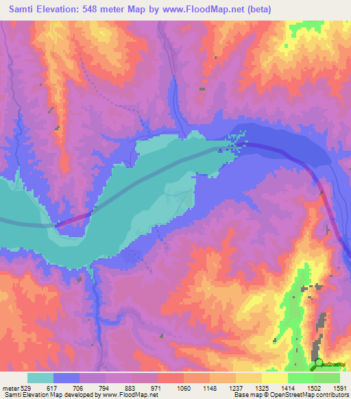 Samti,Afghanistan Elevation Map