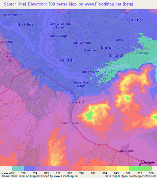Samar Khel,Afghanistan Elevation Map