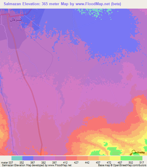 Salmazan,Afghanistan Elevation Map