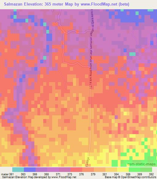 Salmazan,Afghanistan Elevation Map
