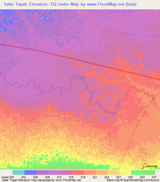 Salar Tapah,Afghanistan Elevation Map