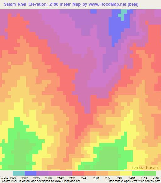 Salam Khel,Afghanistan Elevation Map