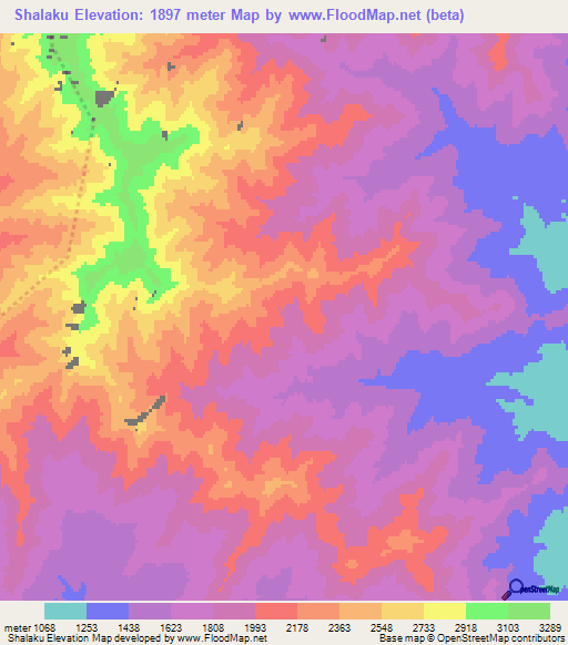 Shalaku,Afghanistan Elevation Map