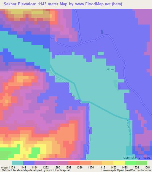 Sakhar,Afghanistan Elevation Map