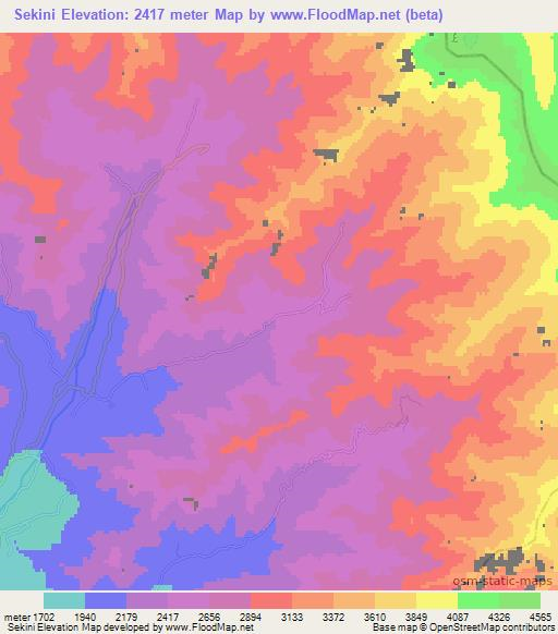 Sekini,Afghanistan Elevation Map