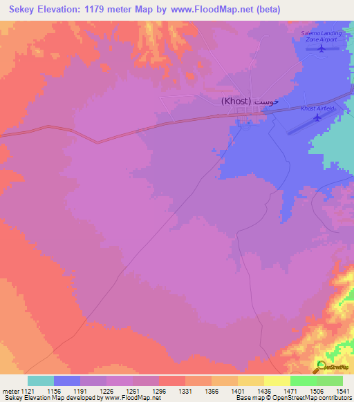 Sekey,Afghanistan Elevation Map