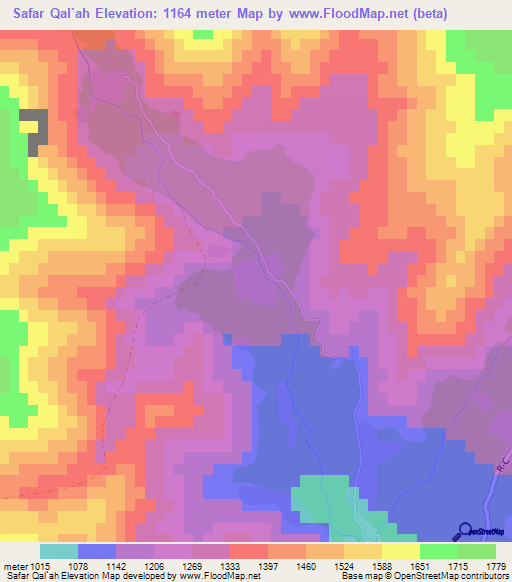 Safar Qal`ah,Afghanistan Elevation Map