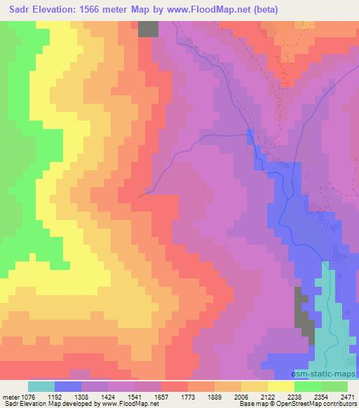 Sadr,Afghanistan Elevation Map