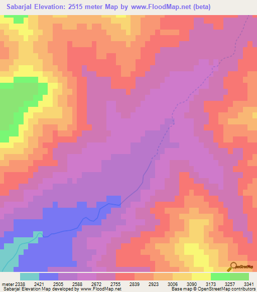 Sabarjal,Afghanistan Elevation Map