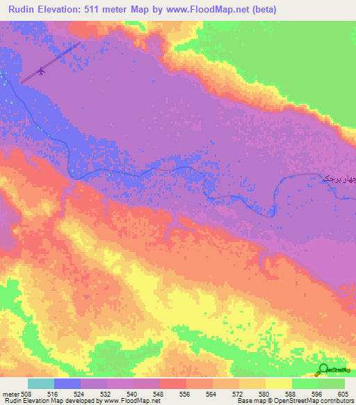 Rudin,Afghanistan Elevation Map