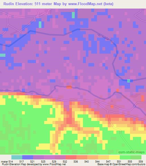 Rudin,Afghanistan Elevation Map