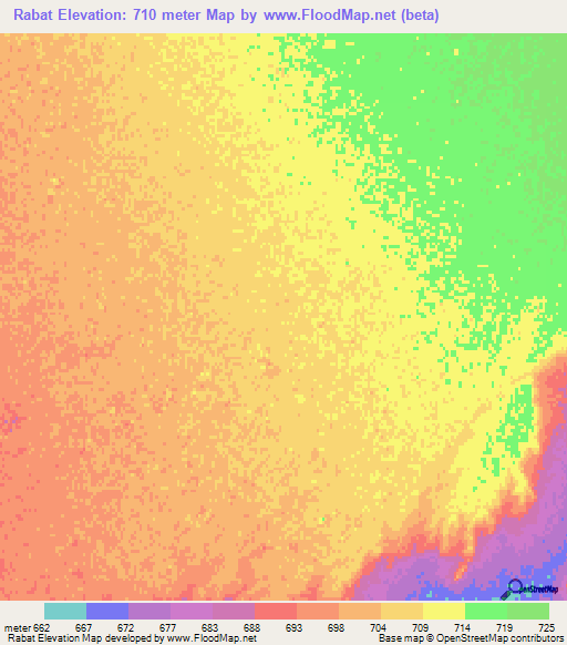 Rabat,Afghanistan Elevation Map