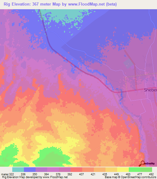 Rig,Afghanistan Elevation Map