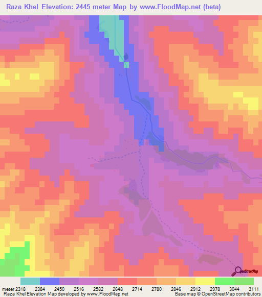 Raza Khel,Afghanistan Elevation Map
