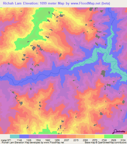 Richah Lam,Afghanistan Elevation Map