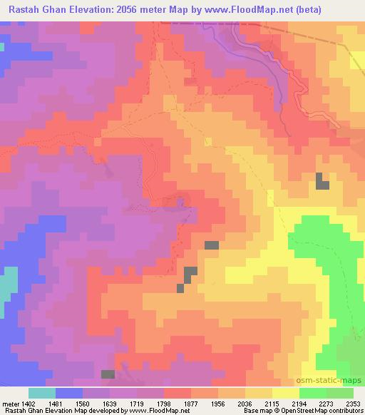 Rastah Ghan,Afghanistan Elevation Map