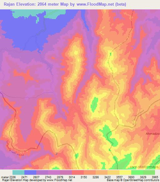 Rajan,Afghanistan Elevation Map