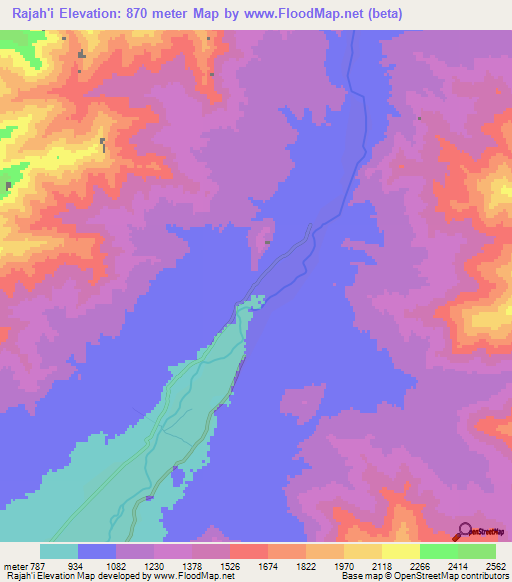 Rajah'i,Afghanistan Elevation Map