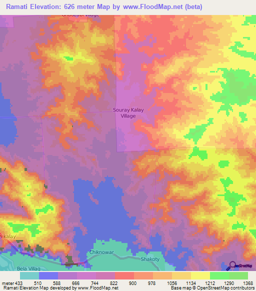 Ramati,Afghanistan Elevation Map