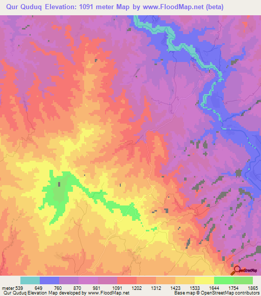 Qur Quduq,Afghanistan Elevation Map