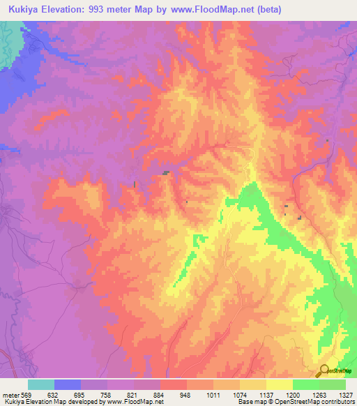 Kukiya,Afghanistan Elevation Map