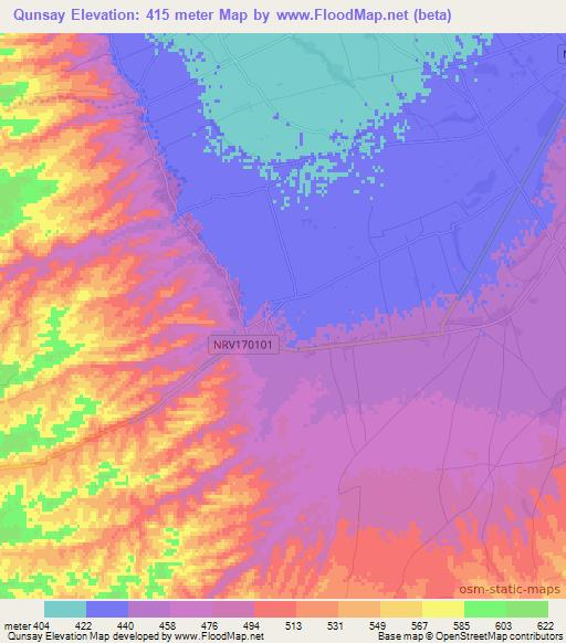 Qunsay,Afghanistan Elevation Map