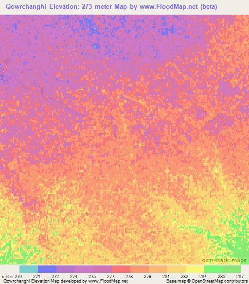 Qowrchanghi,Afghanistan Elevation Map