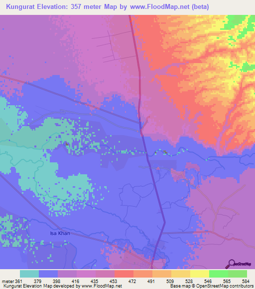 Kungurat,Afghanistan Elevation Map