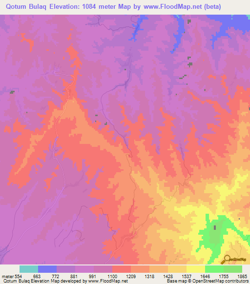 Qotum Bulaq,Afghanistan Elevation Map