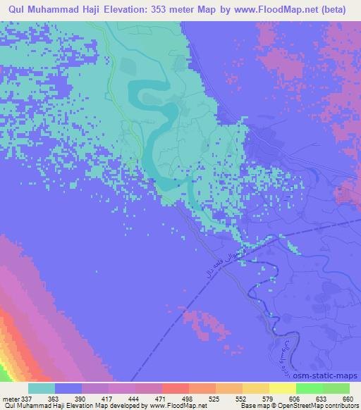 Qul Muhammad Haji,Afghanistan Elevation Map