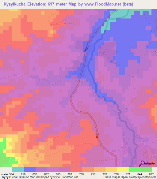 Kyzylkucha,Afghanistan Elevation Map