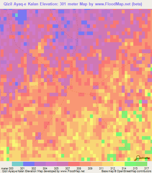 Qizil Ayaq-e Kalan,Afghanistan Elevation Map