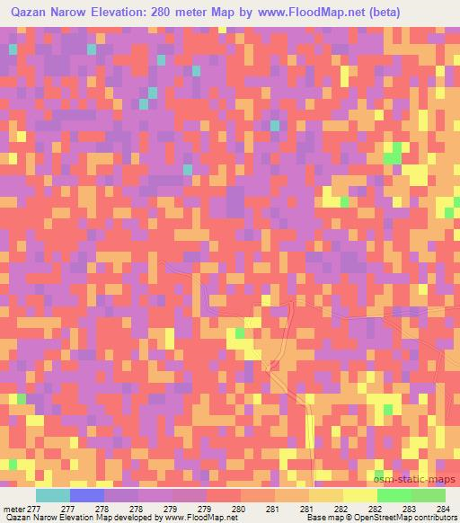 Qazan Narow,Afghanistan Elevation Map