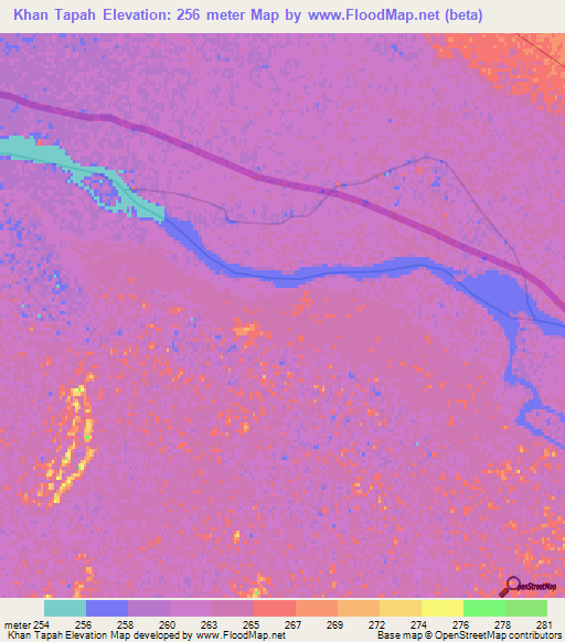 Khan Tapah,Afghanistan Elevation Map