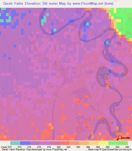 Qarah Yatim,Afghanistan Elevation Map