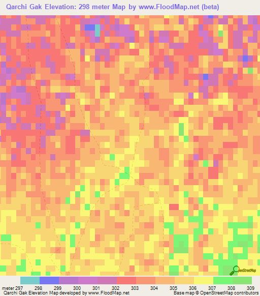 Qarchi Gak,Afghanistan Elevation Map