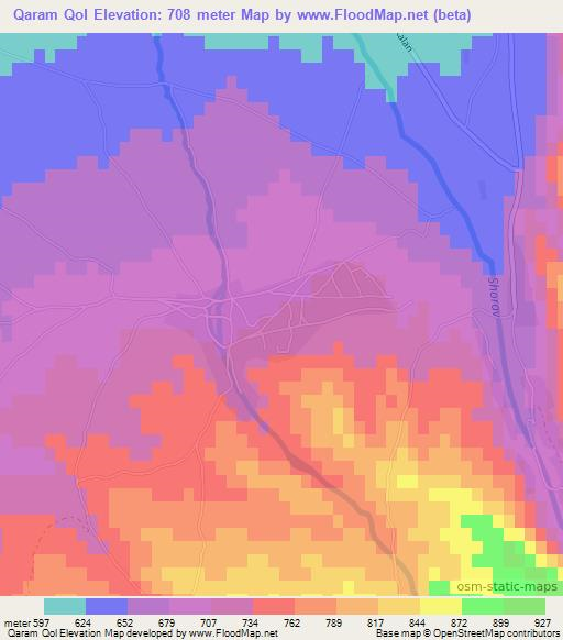 Qaram Qol,Afghanistan Elevation Map