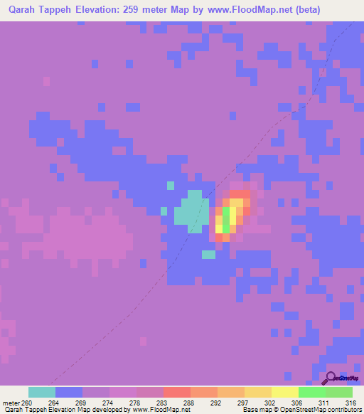 Qarah Tappeh,Afghanistan Elevation Map